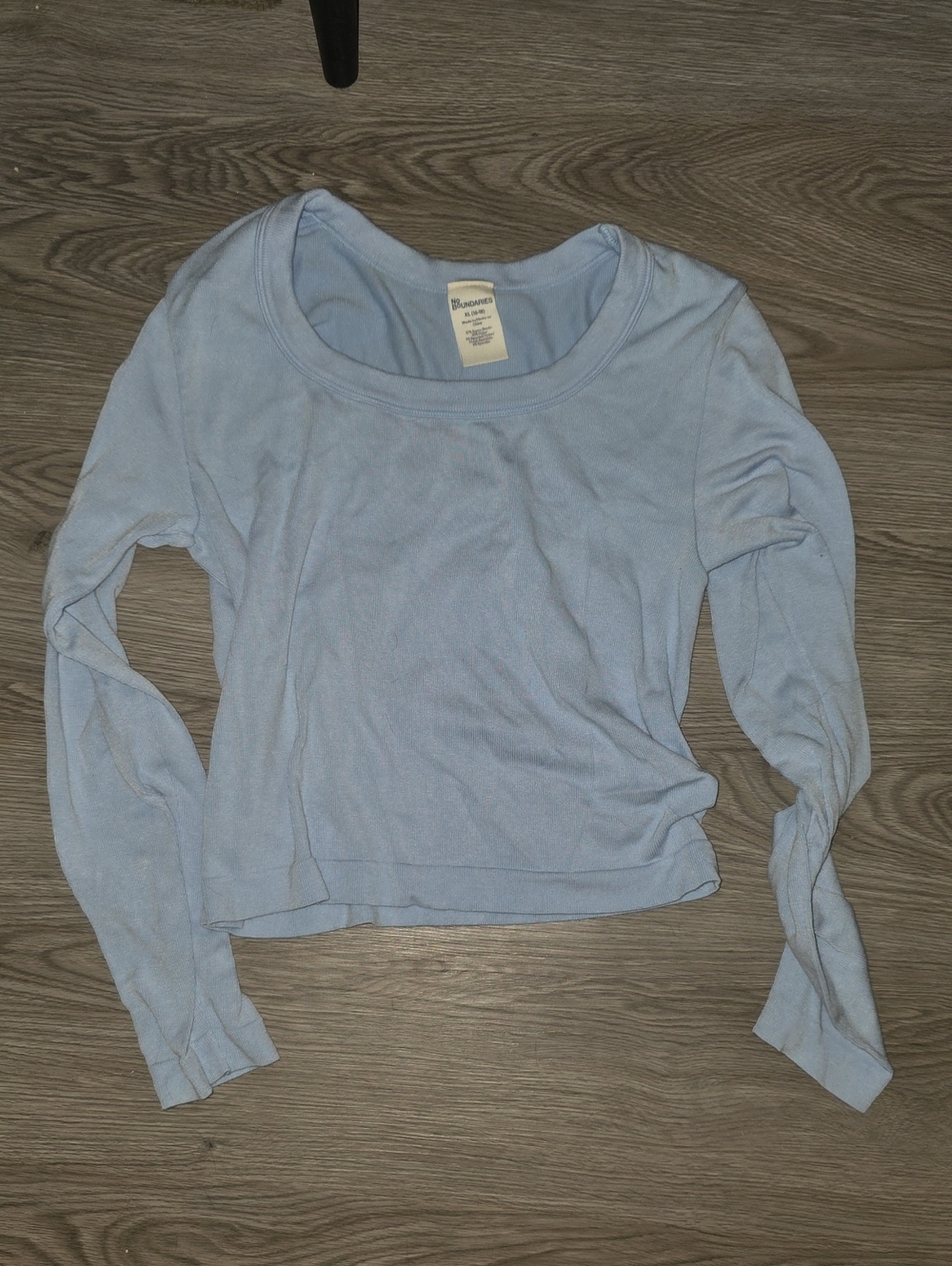 135 - No Boundaries Pale Blue Scoop Neck Long Sleeve Tee